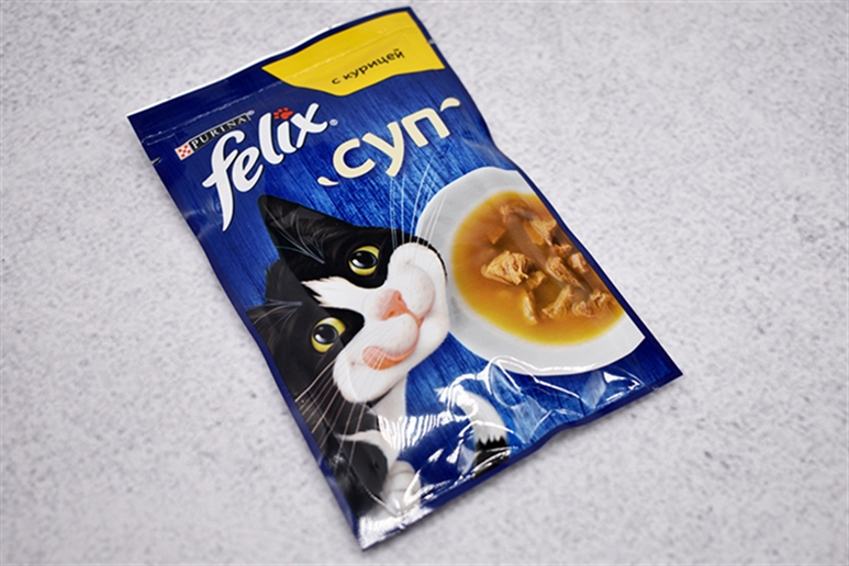 Корм Феликс для кошек суп с курицей 48г